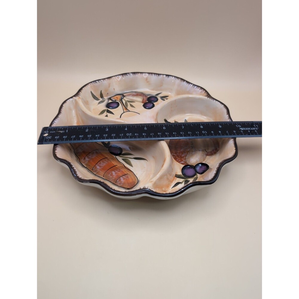 VINTAGE DIVIDED 3 SECTION SERVING DISH 10'' - Picture 7 of 7